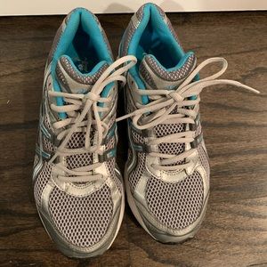 ASICS gel turbulent blue & silver running shoes